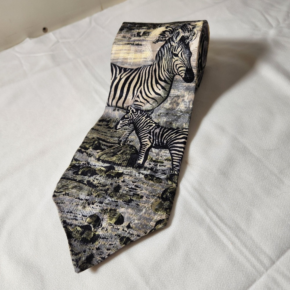Endangered Species Zebras‎ Mens Silk Dress Tie 57x4 Inches